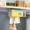 Tissue Boxes Napkins Wall Mount Tissue Box Rectangular Wall Napkins Dispenser Holder Kitchen Paper Storage Case Punch-free Bathroom Tissue Organizer R230715