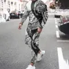 Men s Tracksuits Long Sleeve Tracksuit 3D Print Animal Outfits Set 2 Piece T Shirt Trousers Jogging Suit Oversized Male Clothing Sportswear 230713