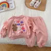 Kleidung Sets Frühling Kleinkind Mädchen Cartoon Sweatshirt Hosen 2 Stück Set Kinder Baumwolle Kleidung Baby Mädchen Hoodies Hosen Anzug Kinder trainingsanzug 230714