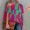 Women's Blouses Trendy Women Tops Sweet Lady Shirt Colorful Batwing Sleeves Autumn Loose