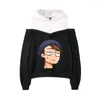 Hoodies voor heren JoshDub 2D Printing Women Hooded Off-Shoulder Sweatshirt