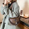 Axelväskor halvmåne design kvinnor sned satchel läder casual crossbody bröst dam midja mode handväska 230426