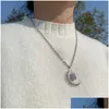 Naszyjniki wiszące naturalny kryształ reiki kamień retro księżyc Naszyjnik geometryczny wiara uzdrawianie kwarc łańcuch biżuterii