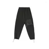 Kvinnor Pants Ladies Harun Spring och Autumn Classic Dark Personality Stitching Rope Fashion Street Stor storlek nio minuter