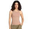 L343 Débardeurs à col rond Gilet à col haut Chemises de yoga Chemise sans manches antibactérienne et désodorisante Sensation nue Running Singlet Sweat-shirt respirant