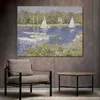 Bacino D Argenteuil fatto a mano Claude Monet dipinto paesaggio impressionista su tela per arredamento d'ingresso