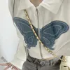 Femmes Vestes Courtes Femmes Papillon Patch Veste Printemps Été Bomber Harajuku Y2k Varsity Hip Hop Streetwear Manteau Femme 230714