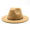 Black White Fedora Hats For Women Imitation Wool Fedoras Panama Felt Hat Winter Men Jazz Hats Trilby Chapeau Femme Caps