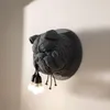 Lampa ścienna Nordic Animals żywica psa oprawy oświetleniowe łazienka sypialnia kinkiety lampy salon Deco e14 dioda LED