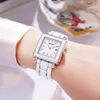 Women s Watches OUPAI 2023 Arrival Square Fashion and Causal White Ceramic Watch Women Quartz Waterproof Ice Out Bling Wristwatch 230714