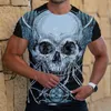 Hommes t-shirts 2023 hommes mode été 3D écarlate crâne impression Vintage T-Shirt homme à manches courtes haut surdimensionné vêtements de sport