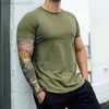 Męskie koszulki Summer Slim Miękki Miękki Miękki Miękki Miękki T-SHIRT SPORTY SPORTOWANE Ubrania fitness Pure Kolor Casual O Neck Pullover Men Lisure Podstawowe koszulki L230713