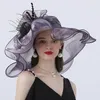Wide Brim Hats Women's Street Pography Flower Sun Visor Hat Fashion Personality Good Wear Big Travel Outing Curly Edge