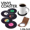 Matten Pads Vinyl Record Disk Coaster Voor Drankjes Hittebestendig Antislip Home Decor Creative Cup Tafel Mat Drop Levering Tuin Kitch Dhx5H