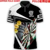 Herr t-shirts anpassade namn sportspelare dart öl klubb tatuering 3dprint sommar casual polo dragkedja skjortor streetwear korta ärmar t-shirts new8 l230713