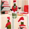 Christmas Decorations 2Pcs/Set Hat Wrap Scarf Wine Bottle Er Year Party Bottles Dinner Table Decor Household Xmas Decoration Vtm Dro Dhnl9