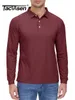 Polos masculinos TACVASEN Polos de manga longa de secagem rápida Camisetas esportivas respiráveis masculinas Camisas polo de golfe casuais Camisetas de trabalho pulôver Tops masculino 230713