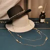 Brede Rand Hoeden Emmer Hoeden Zomer Elegante Parelketting Platte Zonnehoeden voor Vrouwen Chapeau Feminino Strooien Hoed Panama Brede Rand Anti-UV Strand Cap Meisjes Hoed 230713