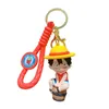 Fashion blogger designer jewelry Cute Cartoon anime pirate king keychain mobile phone Keychains Lanyards KeyRings wholesale YS115