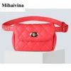 Waist Bags Mihaivina Fashion Leather Bag Women Fanny Chest Pack Femal Plaid Belt Hip Money Travel Phone Pouch 230713