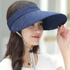 Chapeaux à large bord Chapeau de soleil Version estivale pour femmes de la voiture électrique anti-UV coréenne Big Top peut être démonté Protection en gros