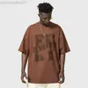 Męskie koszulki Hip Hop Mens T Shirt Streetwear Fashion O NECK KRÓTKI ROKEWA Ożyści T-shirty Summer Men Ubrania Y2K w stylu Tee Lose Top L230713