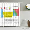 Rideaux de douche Tableau périodique chimique Rayure Polyester 1,8 m de long Tissu Bain Rideau de douche lesté Big Bang Theory Sheldon Même rideau