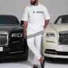 MEN MENTROSSUITS MEN DASHIKI LONG SEREVE SHIRT WHITE PROUSER SET MENS 2 قطعة ملابس تناسب ملابس الذكور التقليدية TSHIRT PANT SUITS لـ 230713