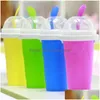 Autres verres Easy Diy Smoothie Cup avec St Magic Pinch Maker Travel Camp Portable Sile Sand Ice Cream Slush Dbc Drop Delivery Hom Dhnal