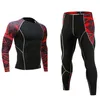 Conjunto de treino para corrida masculino Academia Jogging Thermo Underwear Xxxl Second Skin Compression Fitness Masculino Quick Dry Track Track Suit