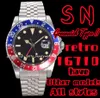 Sn 16710 Retro Greenwich Type II GMT Luksusowy zegarek męski 2836-2 Ruch mechaniczny 904L Stal nierdzewna 40 mm Dual Time Business Business Band Casual Three Trzy trzy