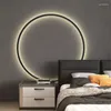 Candeeiro de parede Tilen Sepic Simple Circle Ring Light Quarto de cabeceira Luminária de cabeceira Decoração de fundo interior