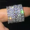 Оптовая вечность группа обещание кольцо 925 стерлинговое серебряное бриллиантовое обручальное обручальное обручальные кольца для женских мужчин для вечеринок на вечеринке L230704