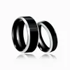 Alianças de casamento preto clássico anel de aço inoxidável bandas de noivado para homens casal feminino cor prata moda joias 86mm 230714