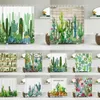 Douche Cactus Douche Waterdicht Polyester Douche Tropische Planten Badkamer Schermgordijn Woondecoratie 180X180cm