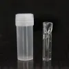 35mm 8mm Glass Tobacco Smoking Tube Pipe Cigarette Holder Filters Tips One Hitter Mouthpiece with Plastic Case