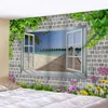 Tapestries Tapestry Beautiful Window Scenery Room Decor Home Decoration Wall Background Hanging Cloth 230714