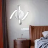 Vägglampa modern spiral ledmonterad ljus hem sängklippning för hushållsrum vardagsrum trappor dekorativ konst