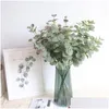 Decorative Flowers Wreaths Party Supplies Floral Arrangement Lifelike Greenery Plants Silk Foliage Home Decoration Artificial Euca Dhbeo