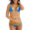 Set Mini Micro G String Thong Bikini 2pc Adjustable Triangle Top Tanga Swimsuit Solid Swimwear Exotic Dancewear Extreme Bathing Suit