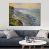 Canvas Art Claude Monet Painting Seascape Near Fecamp Handmade Artwork Vibrant Decor for Wine Cellar