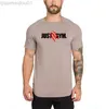 Camisetas masculinas de marca roupas esportivas Fitness Just Gyms camiseta masculina slim fit musculação camiseta treino camiseta homme slim fit L230713