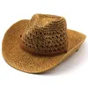 Breda brimhattar hink western cowboy hatt män panama utomhus sommar strandkap kvinnor sombrero vaquero hombre chapeu brim mäns halm sol 230713