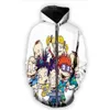 親愛なる顧客デザインDIY漫画キャラクター90S 3Dフーディーズ女性3Dプリント昇華Zipper Hoodies HS016211L