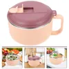Bowls Preserved Fast Cup Compact Ramen Bowl Stainless Steel Container Soup Daily Use Noodle Pp Wear Resistant Student Lid
