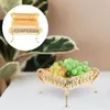 Servis uppsättningar Candy Plate Ceramic Decor Golden Fruit Storage Snack Serving Tray Decorative dessert maträtt