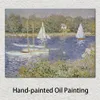 Bassin D Argenteuil fait à la main Claude Monet peinture paysage impressionniste toile Art pour décor d’entrée