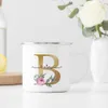 Tassen Personalisierte Tasse Goldene Initiale und Namenstasse Benutzerdefinierter Name Personalisiertes Geschenk Kaffeetasse Weihnachten Geburtstag Hochzeit Feiertagsgeschenke R230713