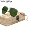 Solglasögon Kingseven Premium Wood Alloy Frame Men's Solglasögon Kvinnor UV400 Solglasögon HD Polarisationslins Camping Fiskeglas Z230726