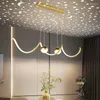 Luminárias pendentes Luzes led luxuosas Preto ouro branco Lustres Gypsophila Sala de estar Restaurante Iluminação interna Decoração Luminárias